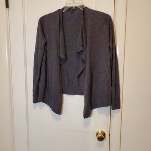 Gray 100% wool cardigan